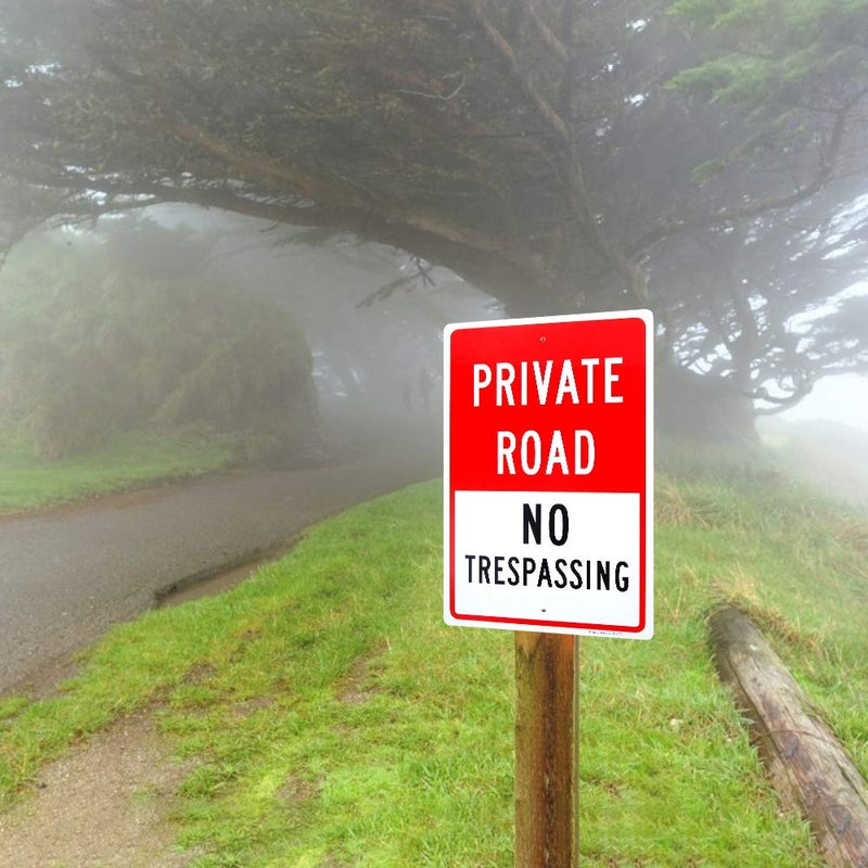 Enjoyist Large Private Road No Trespassing Sign, 18"x 12" .04" Aluminum Reflective Sign Rust Free Aluminum-UV Protected and Weatherproof - Image 5